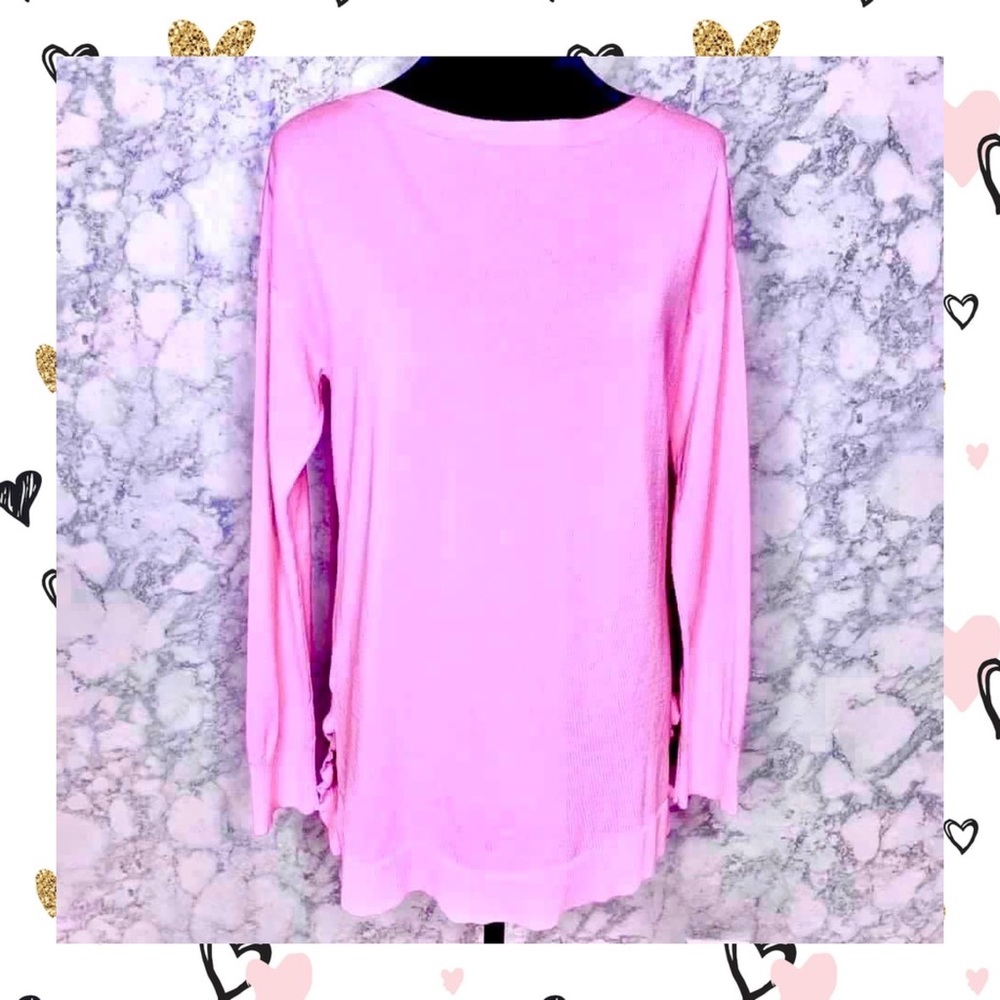 Talbots Pink Knit Tunic Sweater Women’s Medium Long Sleeve Top